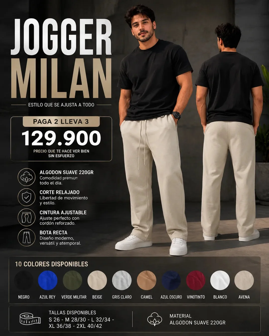 Jogger Milán Bota Recta 1