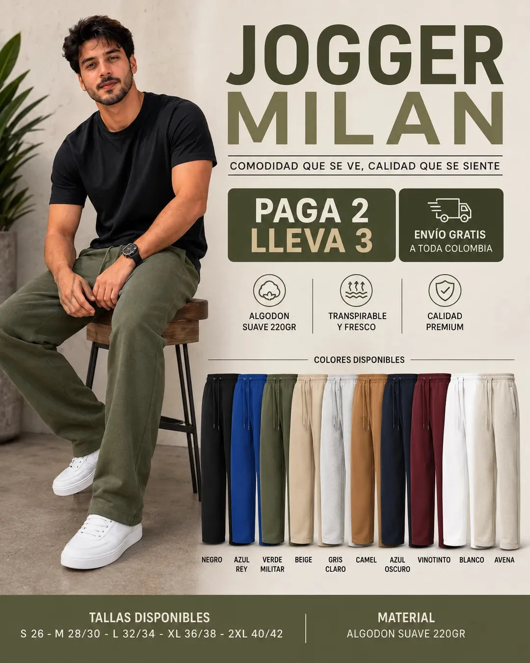 Jogger Milán Bota Recta 2