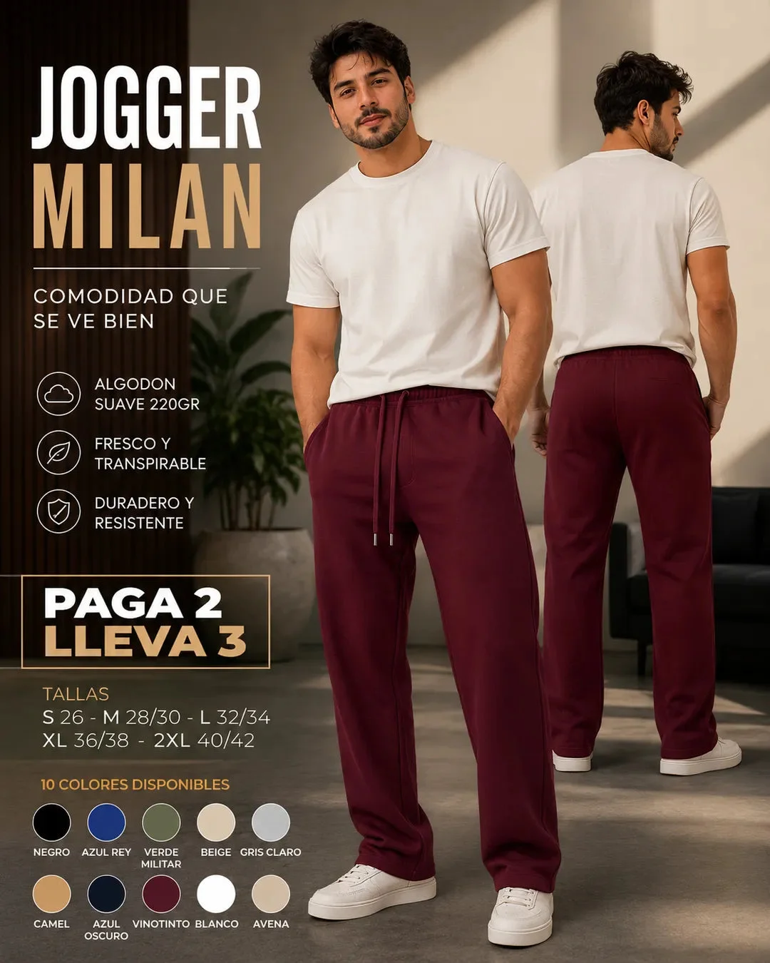 Jogger Milán Bota Recta 3