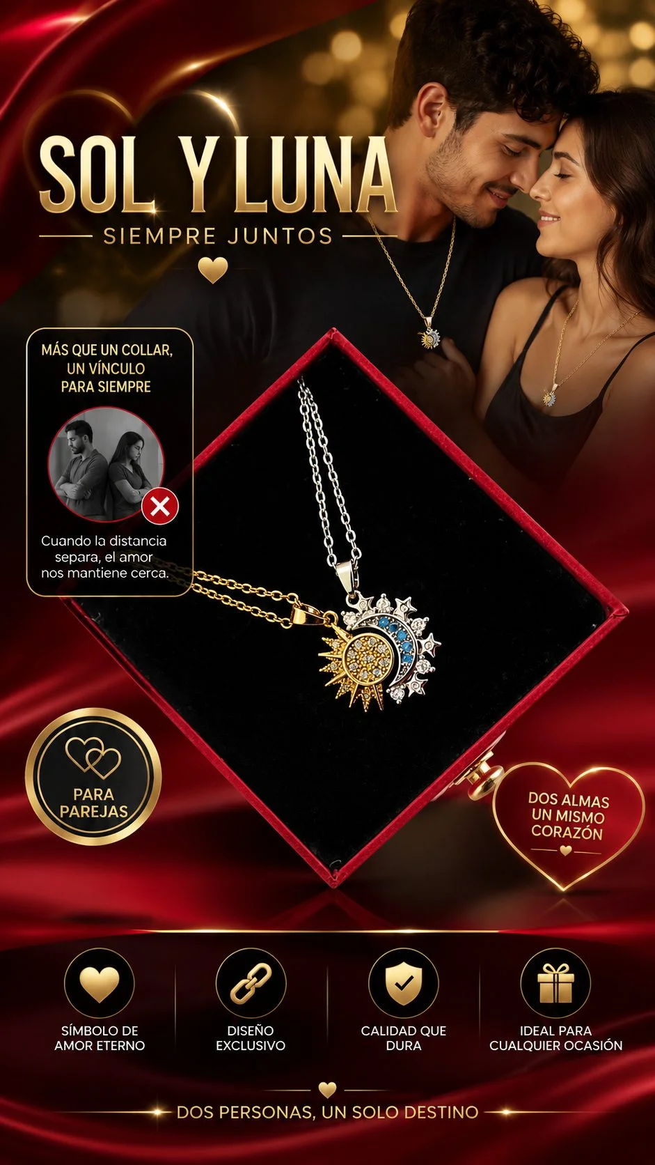 Collar Sol y Luna Eclipse + Caja Premium Gratis✨👑