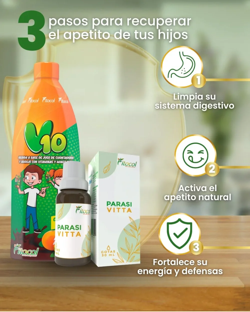 Refuerza el bienestar de tus hijos con V10 y Parasivitta 4