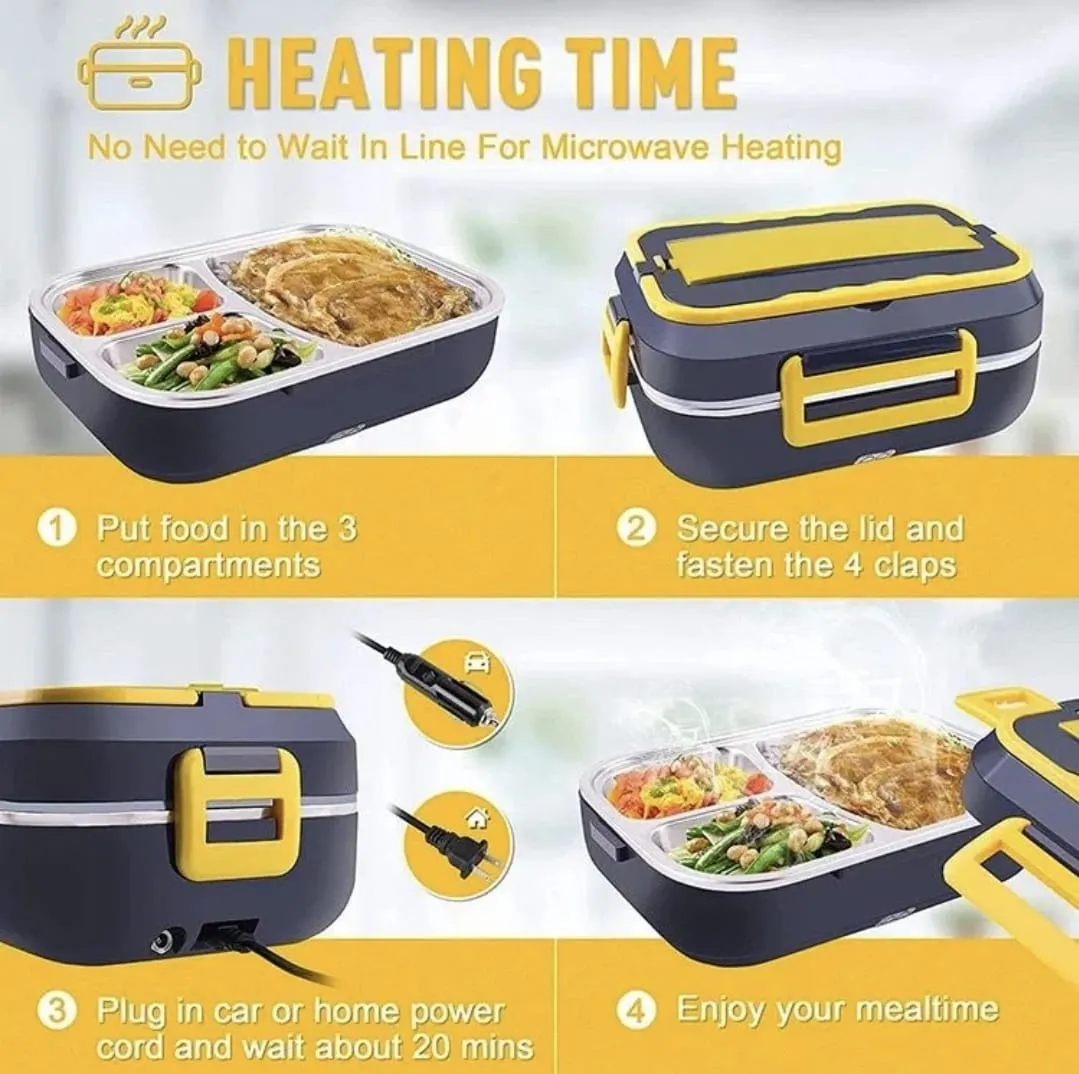 Calienta tu comida en minutos con la Lonchera Térmica Eléctrica Portátil 7