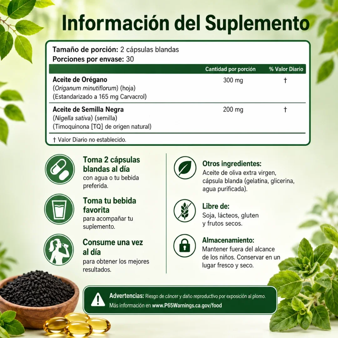 🌿 OIL OF OREGANO en Cápsulas de Gel – 90 Cápsulas 💚 7