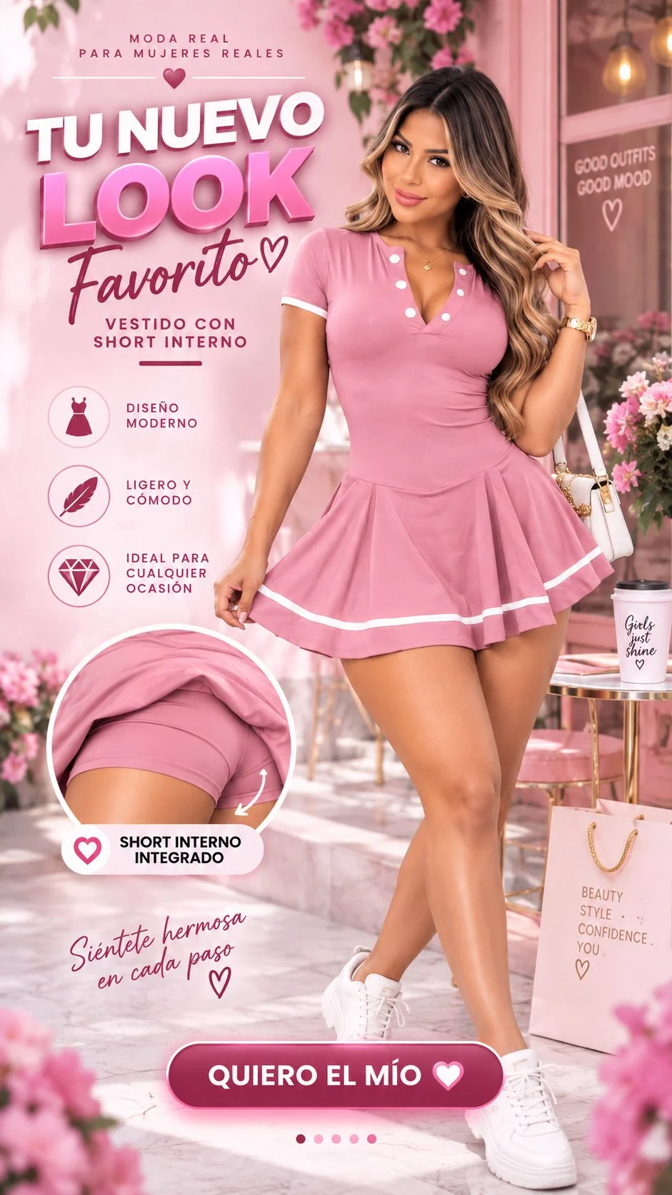 vestido de falda con shor