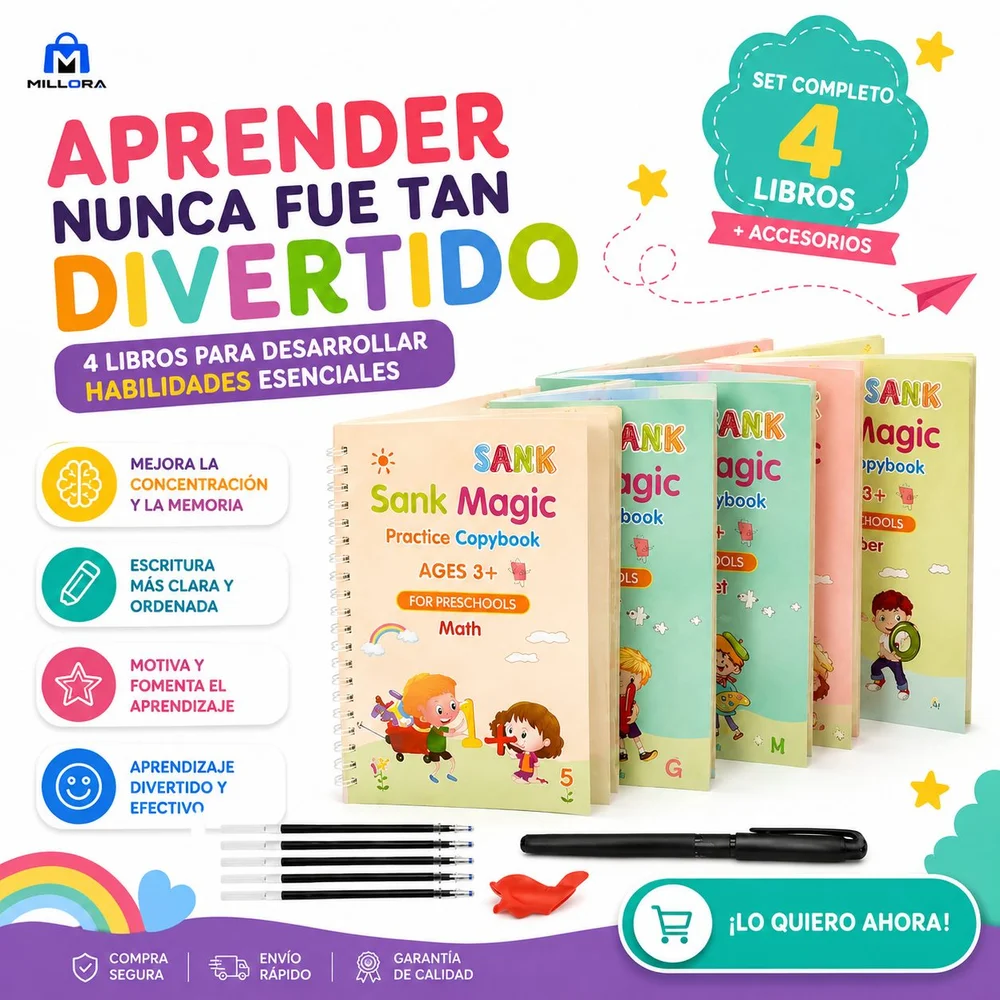 Edukids™ Caligrafía Mágica: Escribe y Practica sin Límites