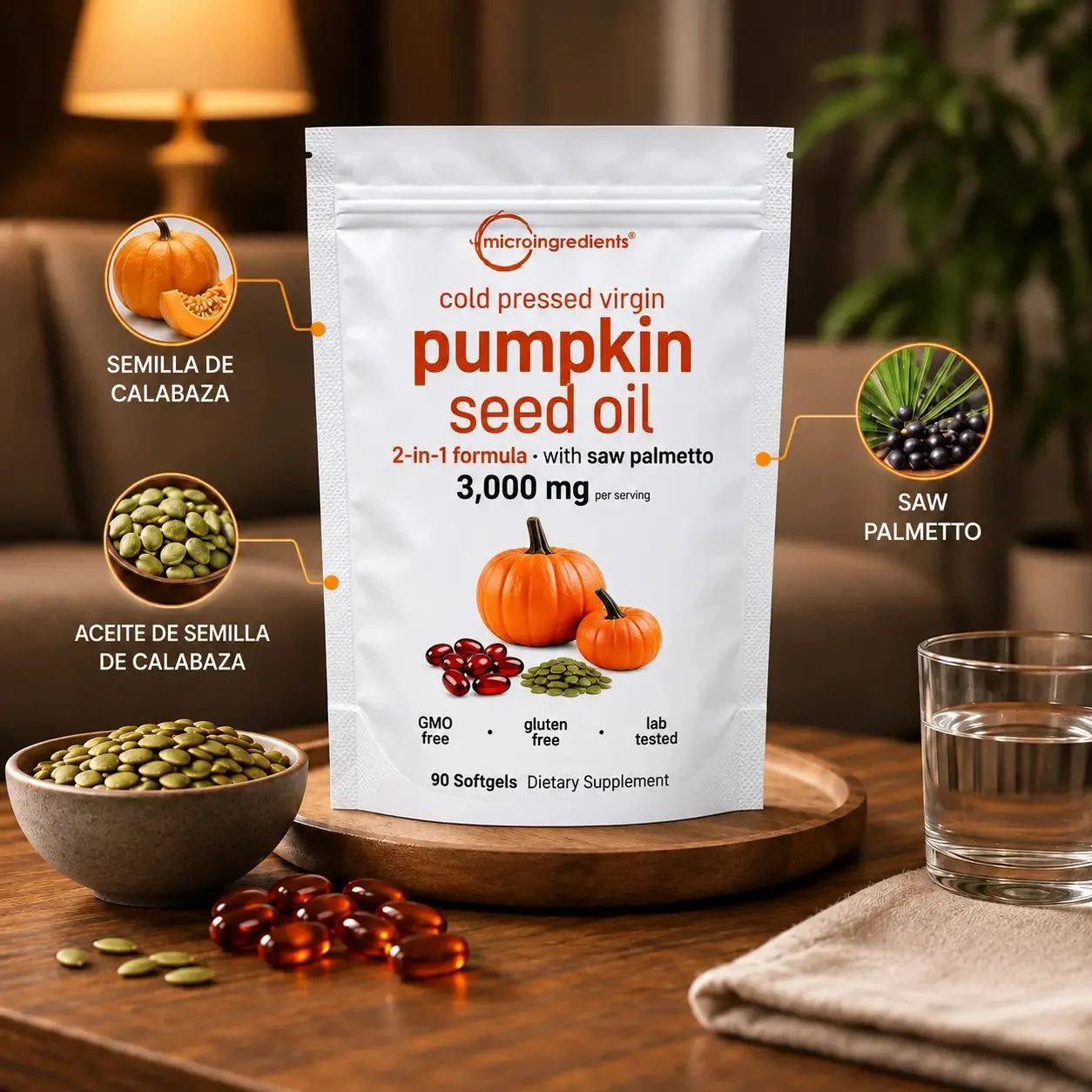 Aceite de Semilla de Calabaza Apoyo para la Próstata y la Salud Urinaria