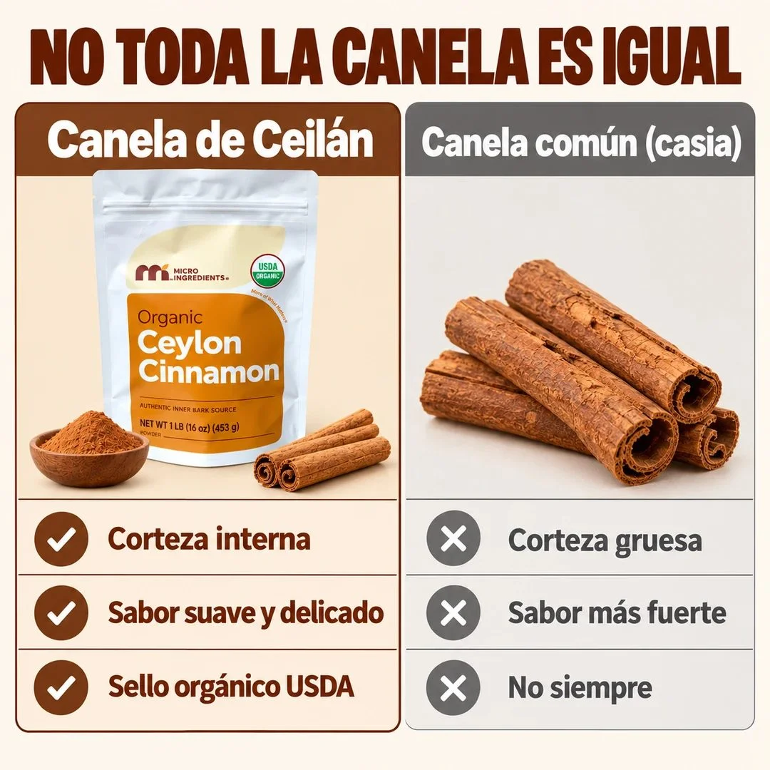 Canela de Ceilán frente a canela común