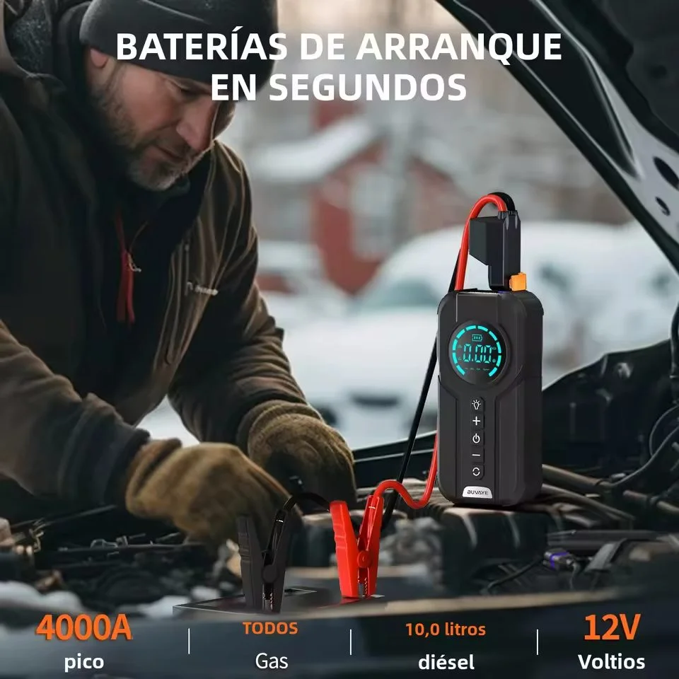 Arrancador Portátil de Batería + Compresor de Aire 2 en 1  4
