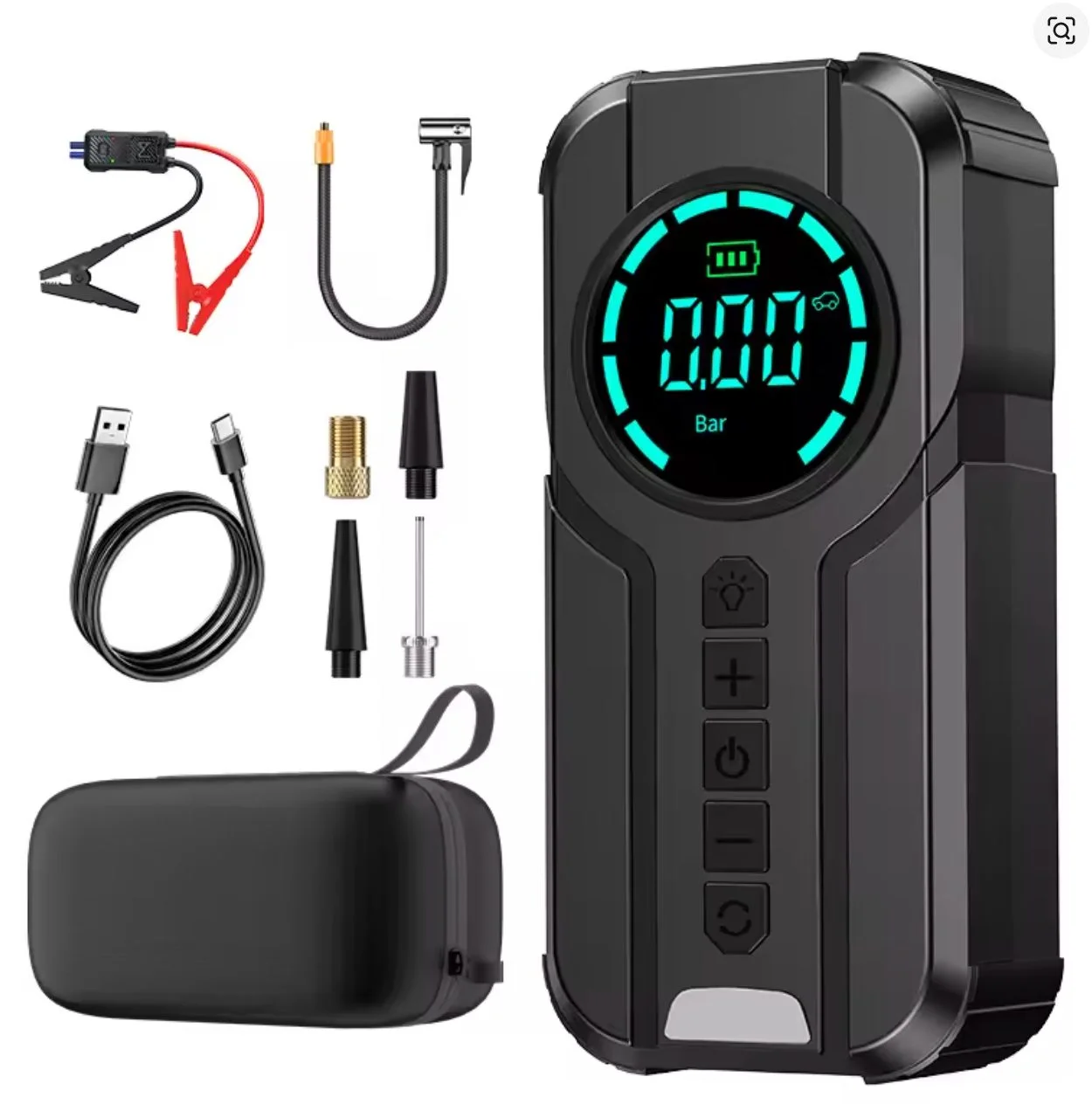Arrancador Portátil de Batería + Compresor de Aire 2 en 1  1