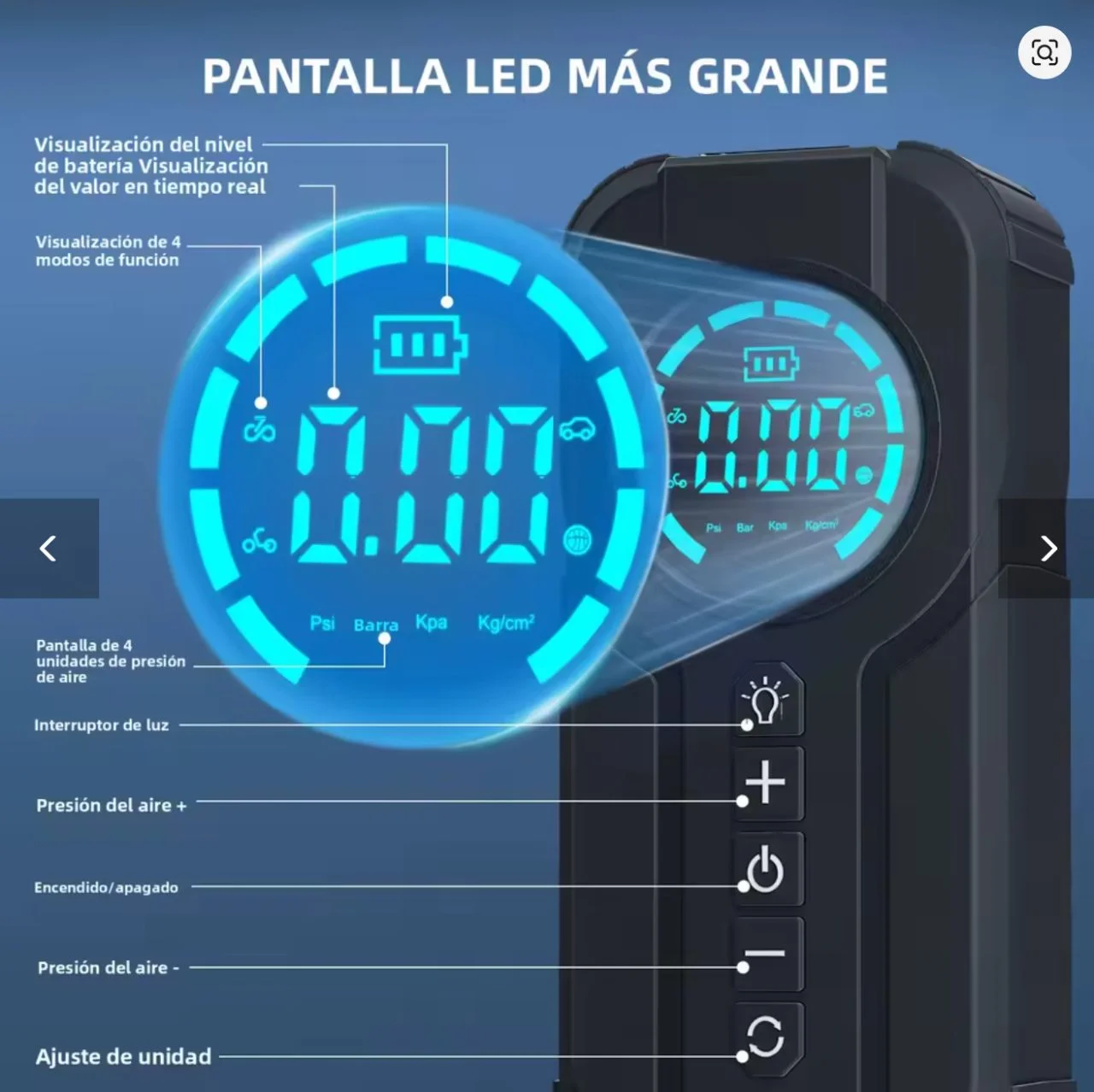 Arrancador Portátil de Batería + Compresor de Aire 2 en 1  2