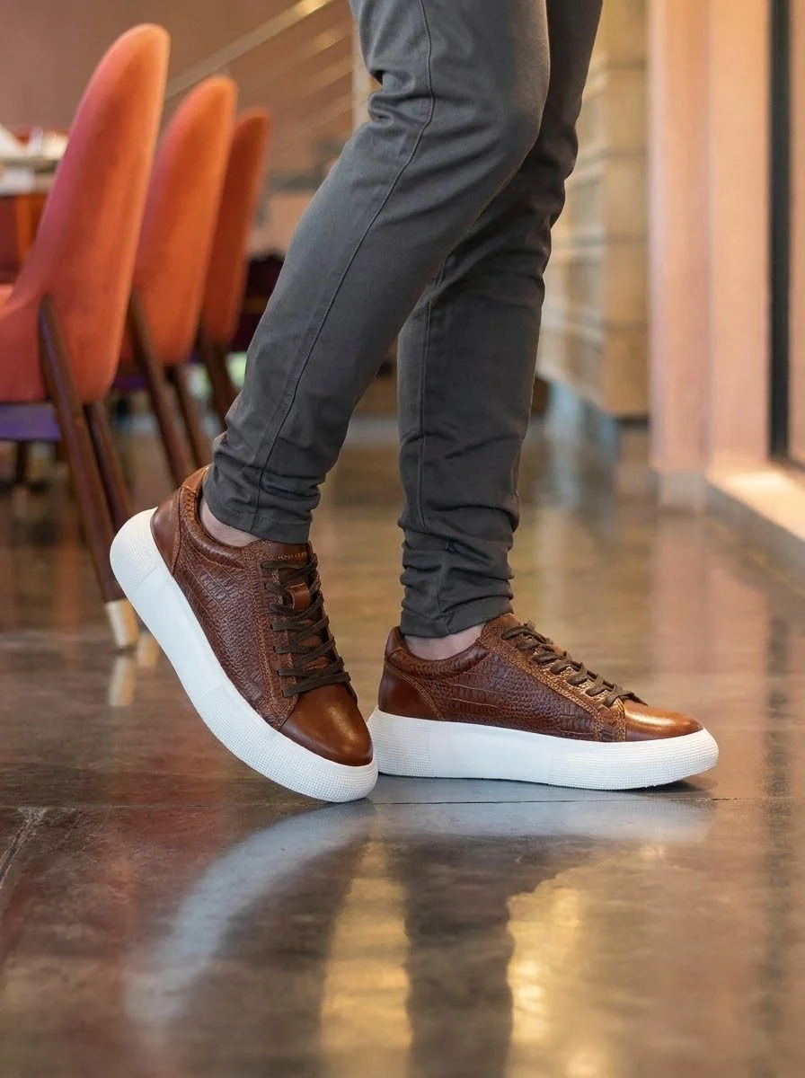 Tenis CROCO coñac con suela blanca
