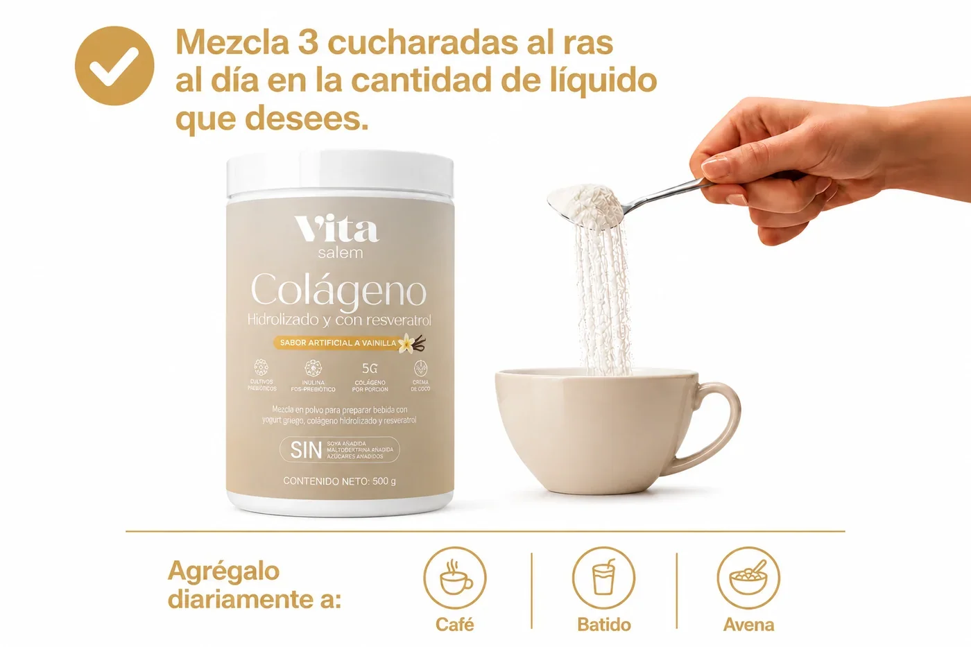 Colageno con resveratrol sabor vainilla 3