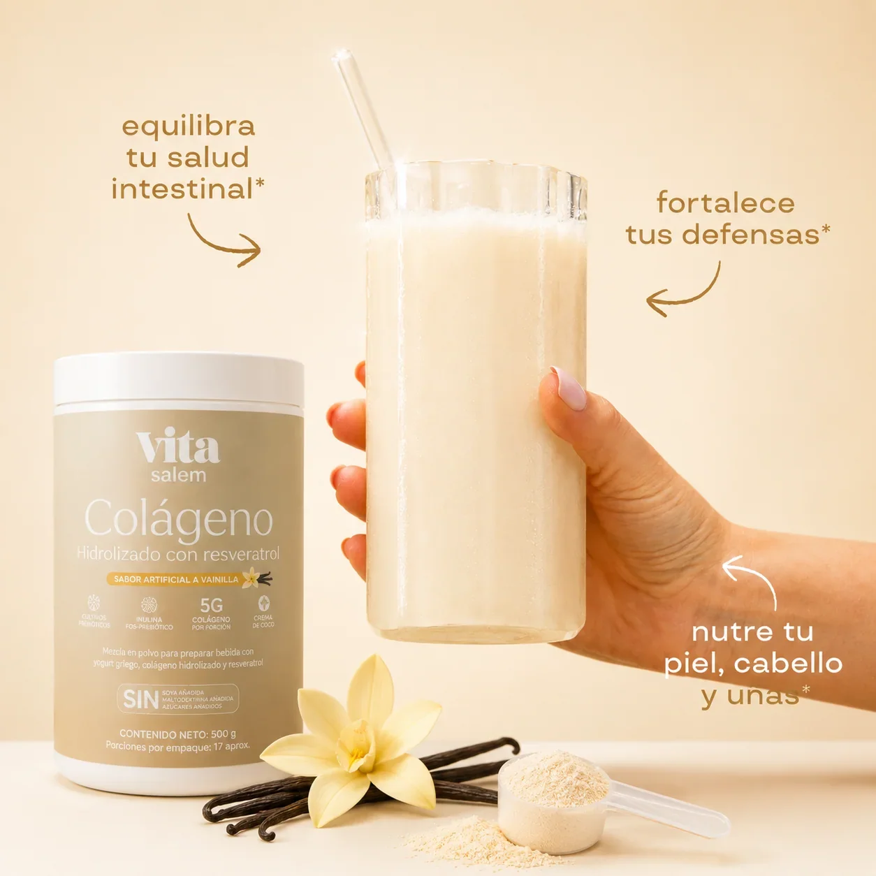 Colageno con resveratrol sabor vainilla 2