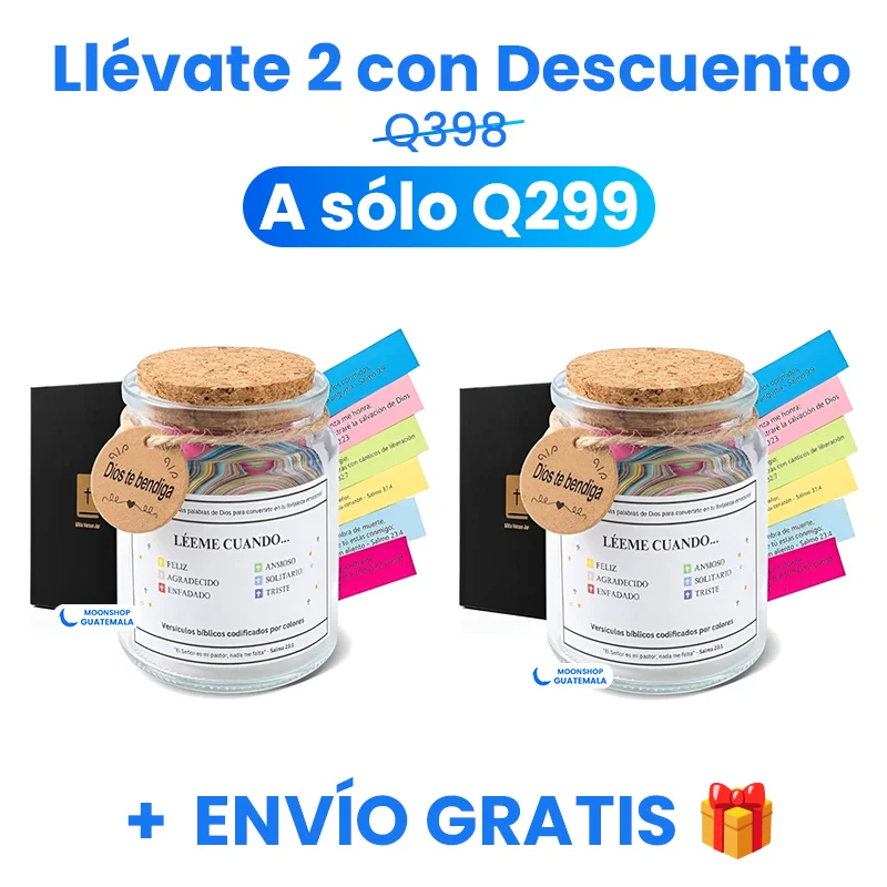 Frasco bíblico con papelitos de colores