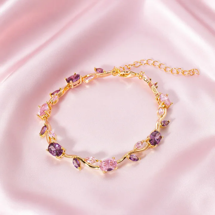 Pulsera de tulipanes color rosa lila