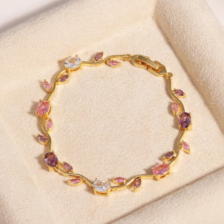 Pulsera de tulipanes dentro de su caja de regalo