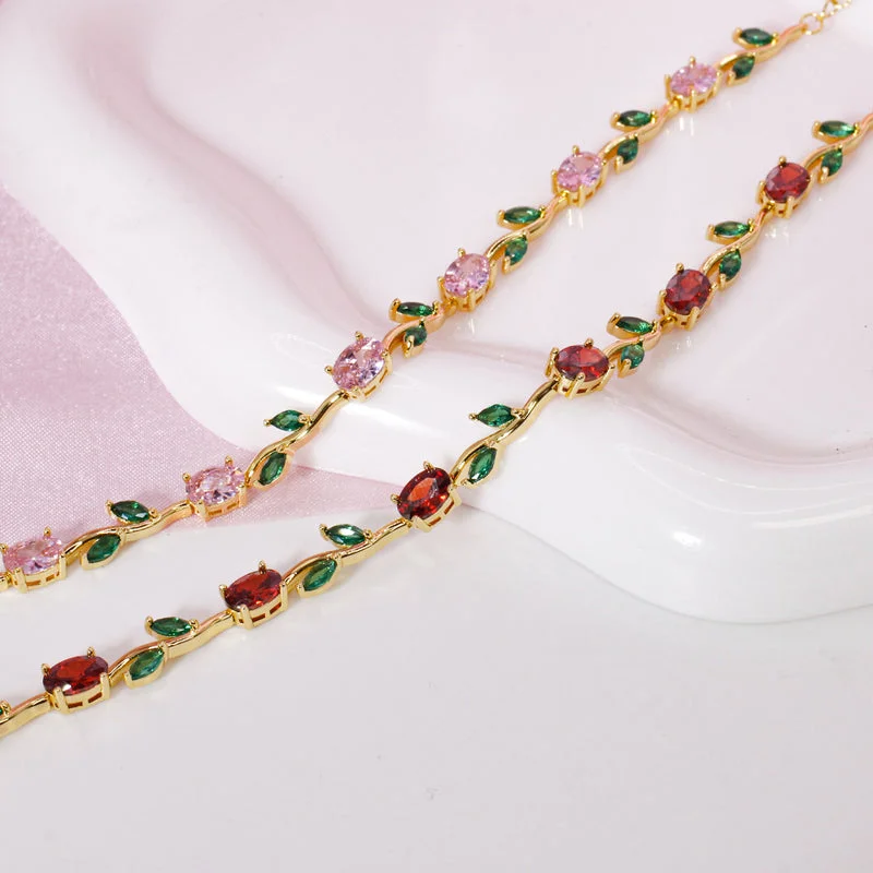 Dos pulseras de tulipanes en colores distintos