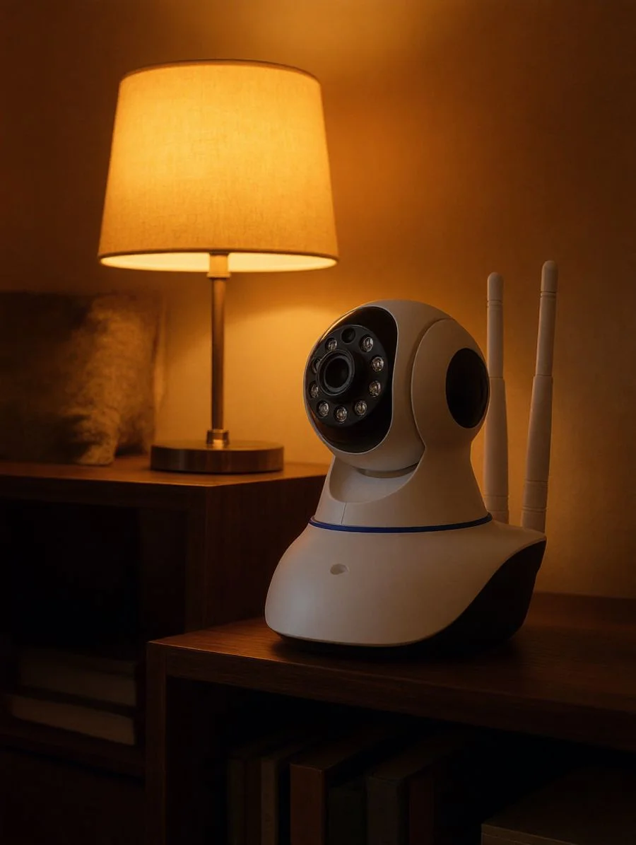 La cámara WiFi en casa, de noche